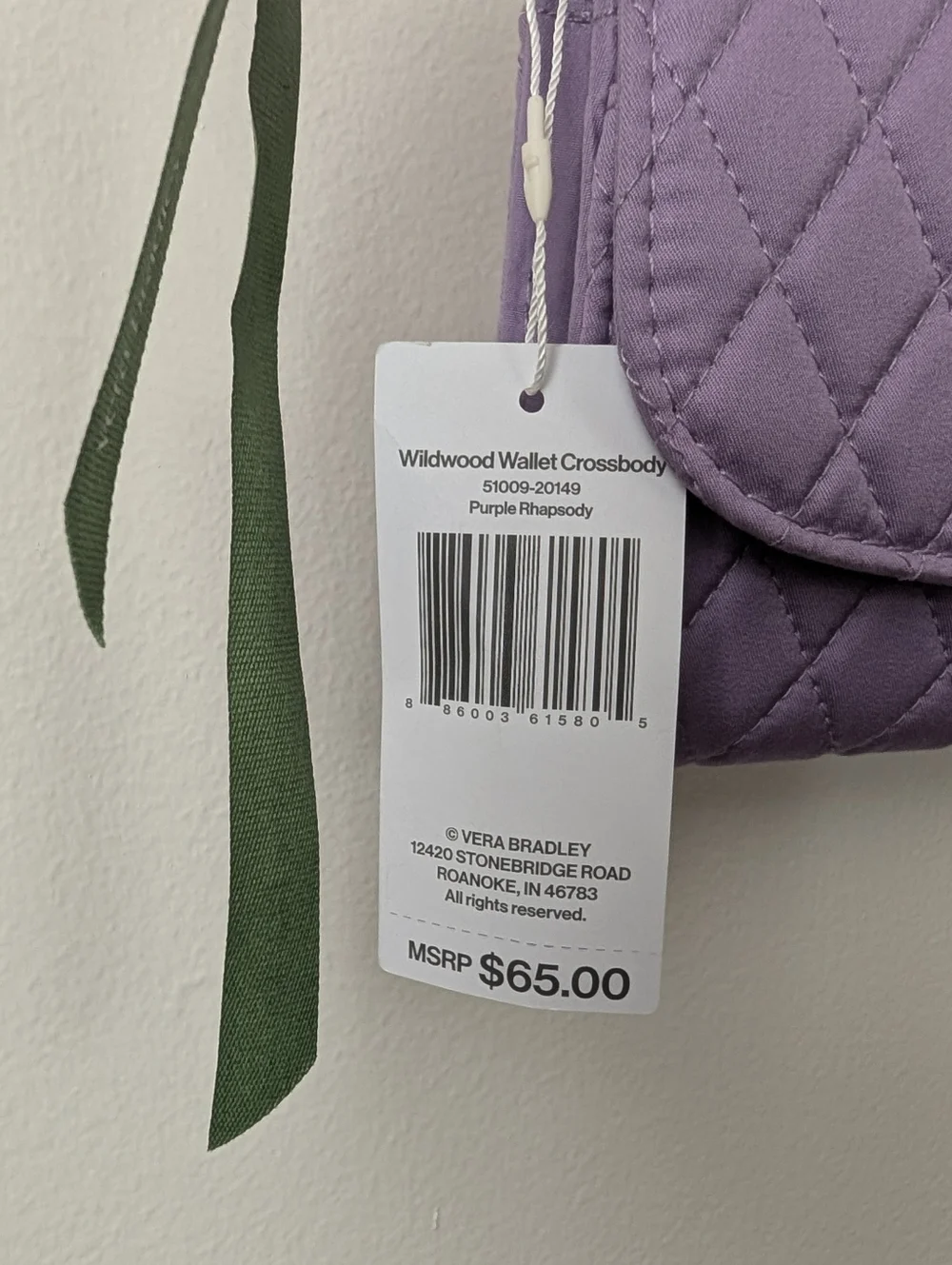 Vera Bradley Wildwood Wallet Crossbody Bag Purple Rhapsody Quilted Cotton NWT